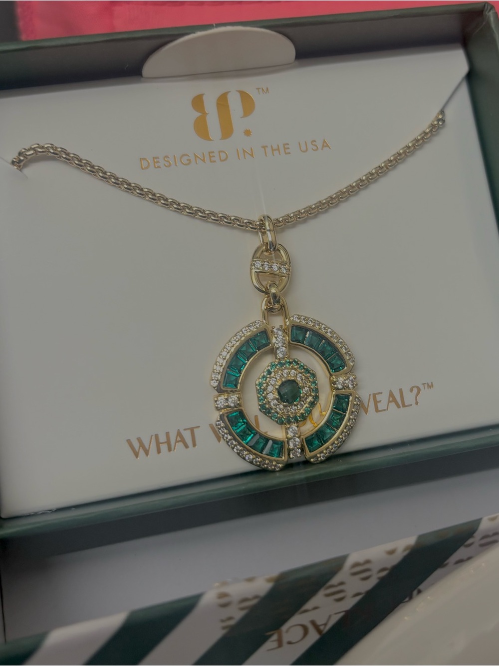 Green Crystal Pendant Necklace